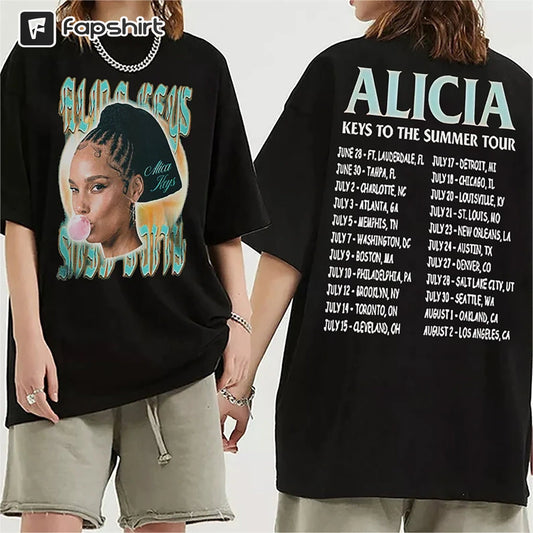 Alicia Keys To The Summer Tour 2023 Shirt, Alicia Keys Fan Shirt, Alicia Keys American Tour 2023