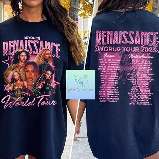 2023 Renaissance Tour 2Sides Shirt, Vintage Beyonce Renaissance Tour T-Shirt