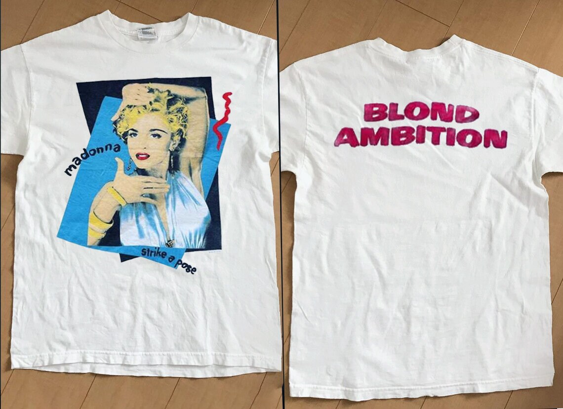 1990 Madonna Strike A Poge Blonde Ambition T-Shirt