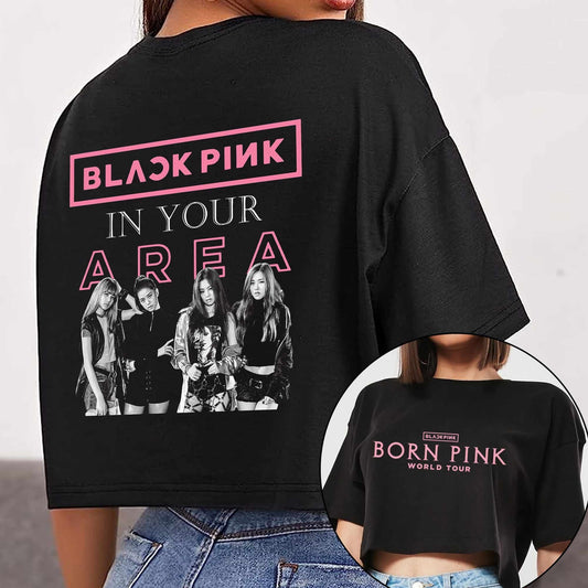 2 Sides Born Pink Tour 2023 Cropped Tee