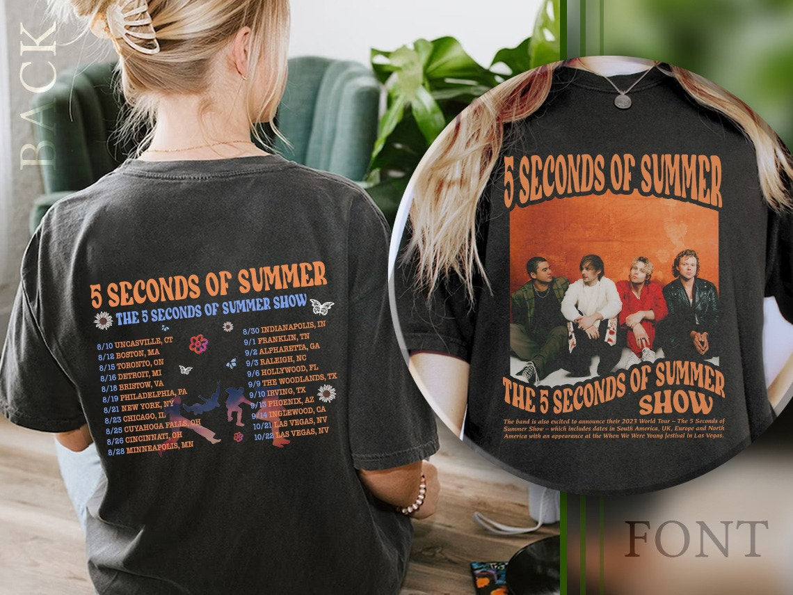 5 Seconds Of Summer The Show Shirt, 5 Seconds Of Summer 2023 World Tour Shirt