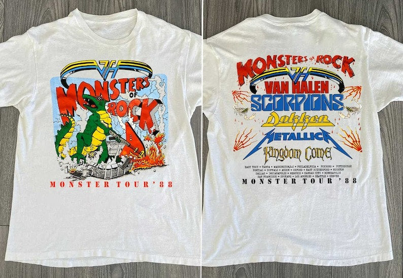 1988 Monsters Of Rock Tour Concert T Shirt