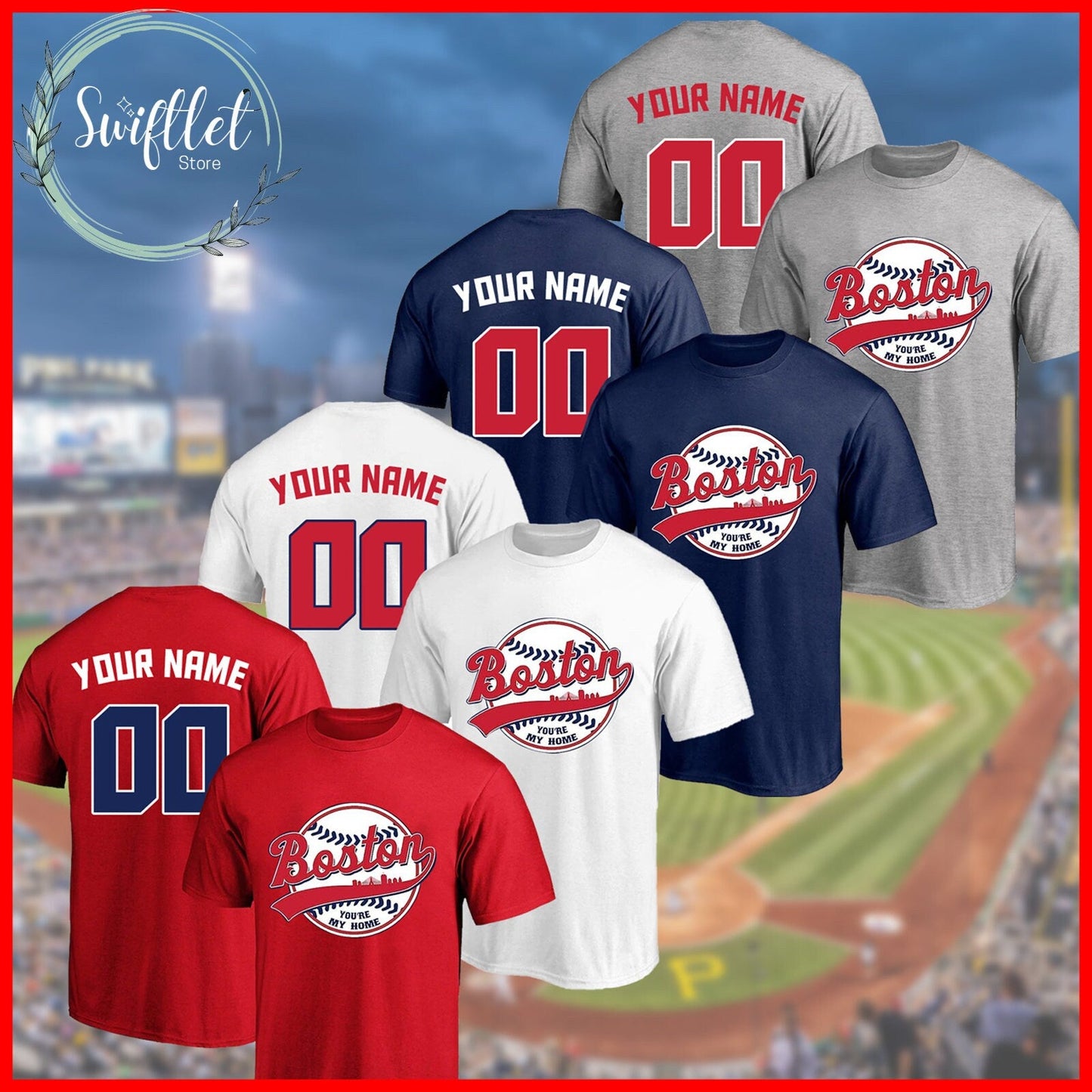 Personalized Boston Baseball Team Shirt