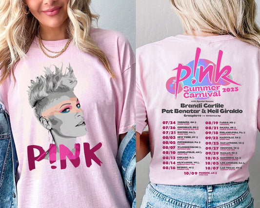 P!nk Summer Carnival 2023, Trustfall Album Tee, Pink Singer Tour Shirt