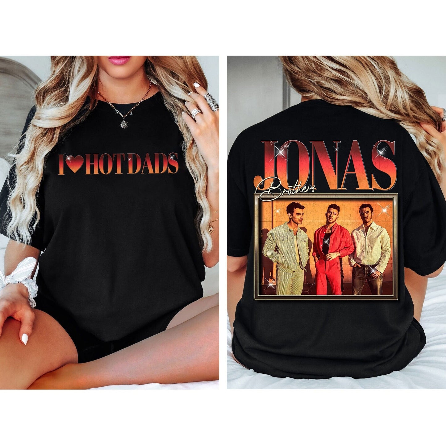 Vintage Jonas Brothers Shirt, I Love Hot Dads Shirt, Daddy Shirt, Joe Jonas