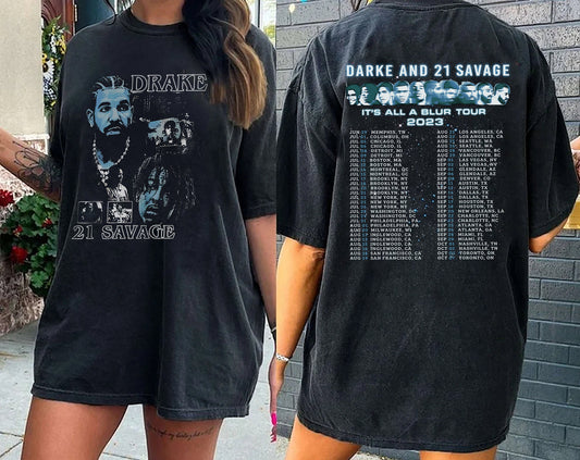 Drake 21 Savage Rap Shirt, Drake Its All A Blur Tour , Drake Rap Concert Tee