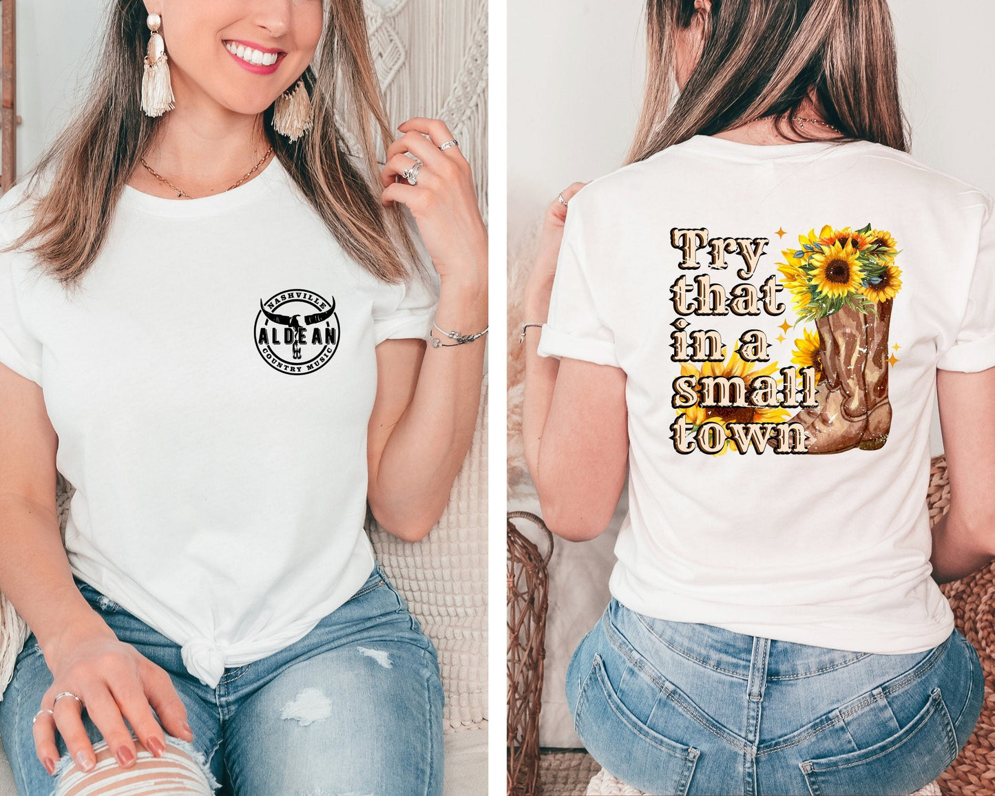 Jason Aldean T-Shirt - Try That In A Small Town Shirt, Jason Aldean Shirt, American Flag Quote, Country Music Shirt