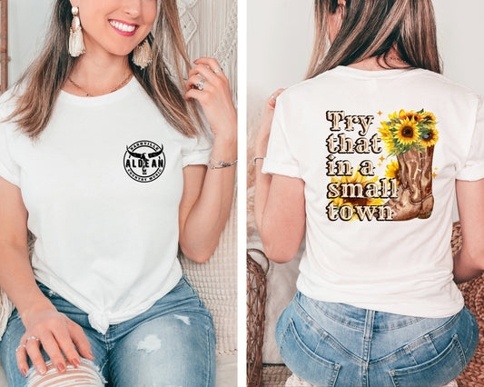 Jason Aldean T-Shirt - Try That In A Small Town Shirt, Jason Aldean Shirt, American Flag Quote, Country Music Shirt