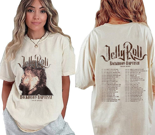 Jelly Roll 2023 World Tour Shirt, Jelly Roll Backroad Baptism 2023 Tour Merch