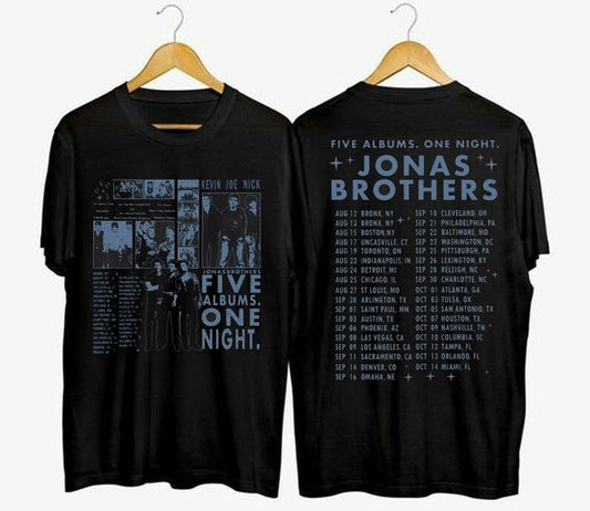 Jonas Brothers Vintage T-Shirt, Jonas Five Albums One Night Tour 2023 T Shirt