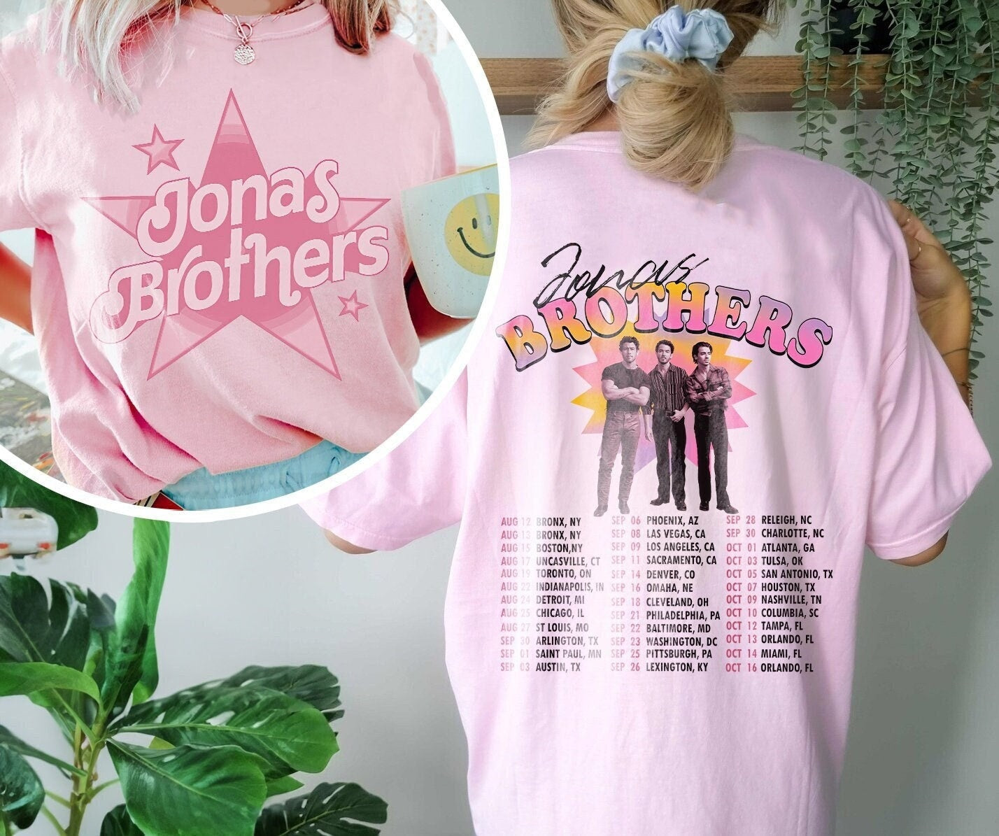 Jonas Brothers 2023 Vintage Tee - Five Albums One Night Tour Shirt