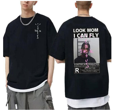 Cactus Jack T-shirt for Men, Women "Look Mom I CAN FLY" Tee ASTROWORLD