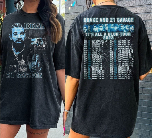 Vintage Drake 21 Savage Tour Rescheduled Shirt