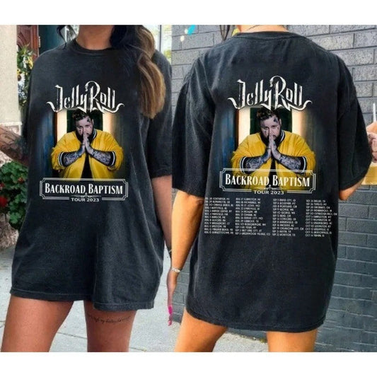 Vintage Jelly Roll Backroad Baptism 2023 Tour T-Shirt