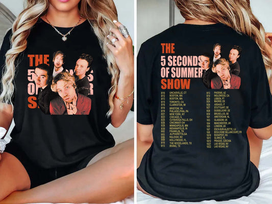 5 Seconds of Summer Two Sides T-Shirt, World Tour 2023 5 Seconds of Summer Show