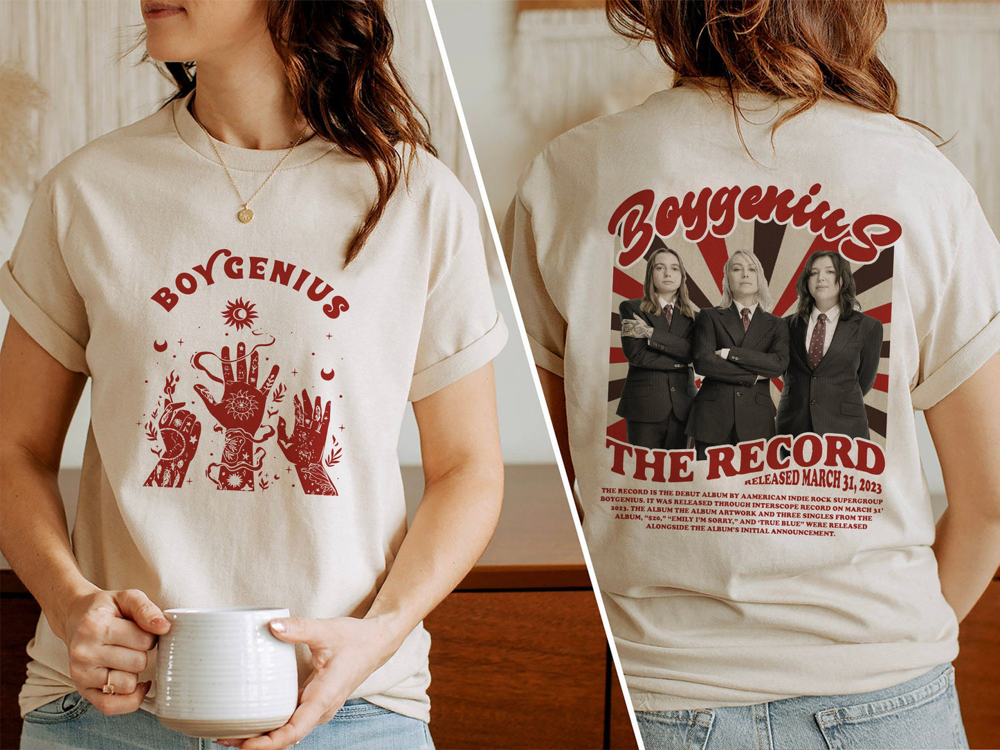 Boygenius Reset Tour 2023 2 Sided Shirt