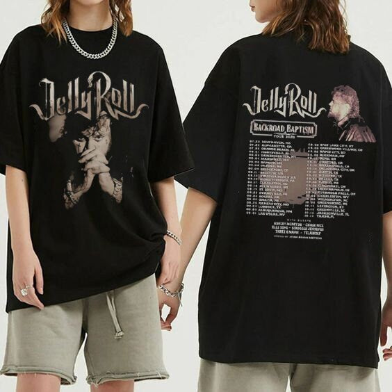 Jelly Roll Backroad Baptism 2023 Tour Shirt