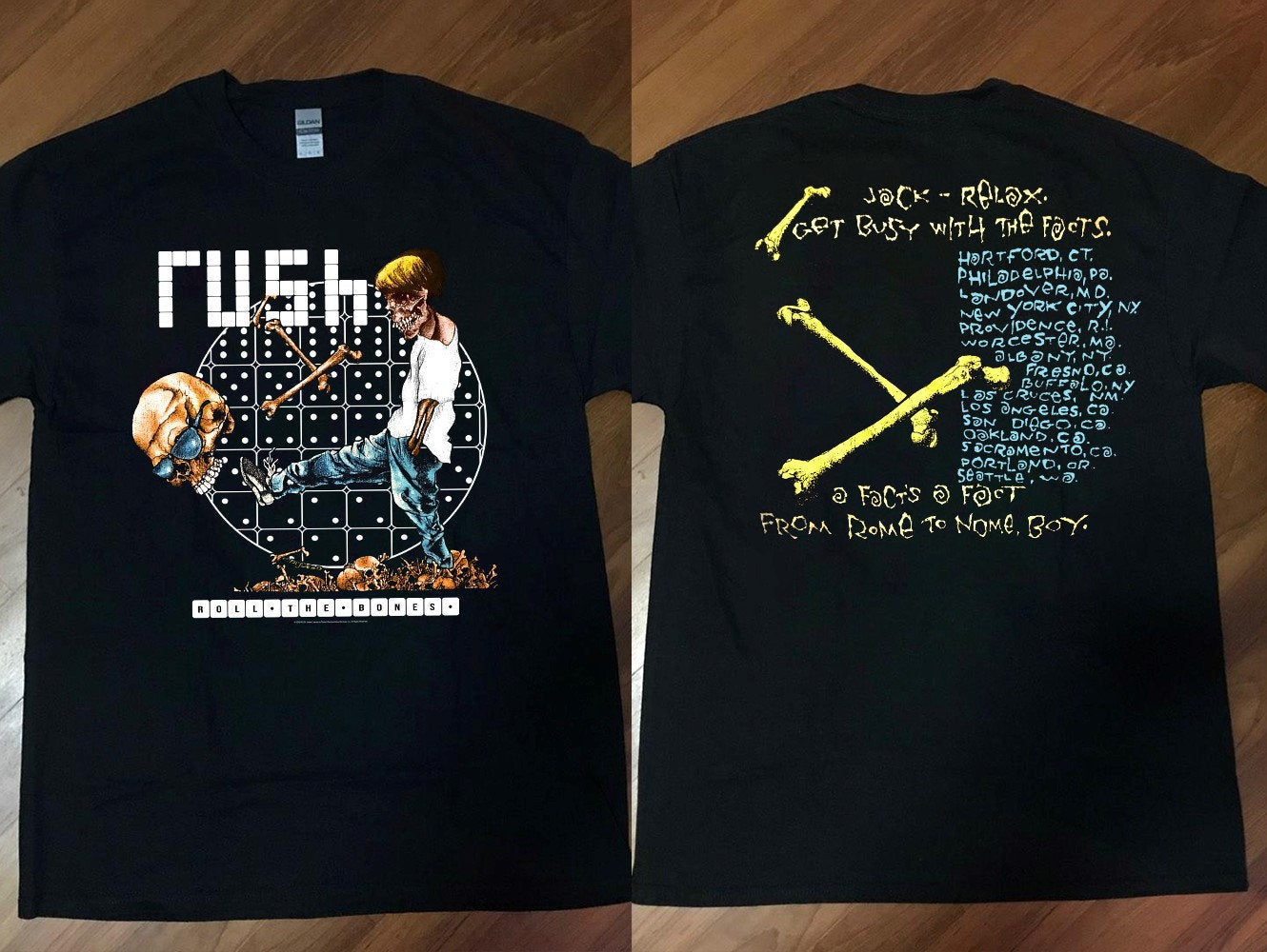 RUSH Rolling the Bones Pushead Deadstock Tour 1991 T-Shirt