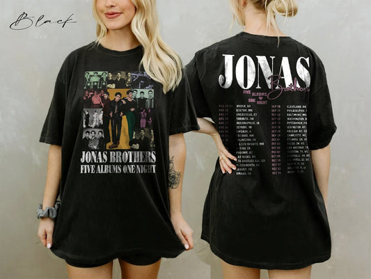 Jonas Brothers 2023 Tour Shirt, Five Albums One Night Tour T-Shirt, Jonas Brothers Merch