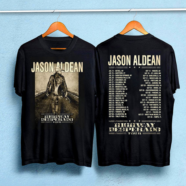 Vintage Jason Aldean Highway Desperado Tour 2023 Shirt, Jason Aldean Fan T-Shirt