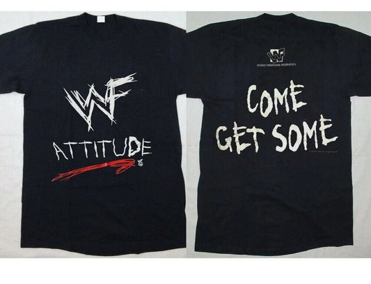 Vtg Wwf Attitude Era Come Get Some 1998 T Shirt