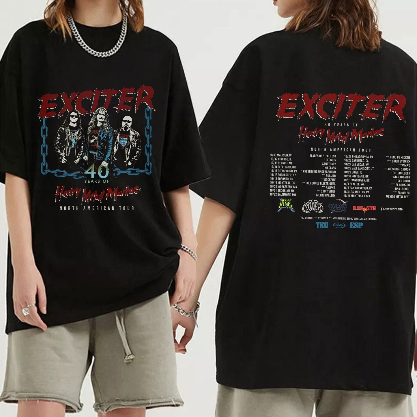 Exciter 40 years of Heavy Metal Maniac Tour Shirt