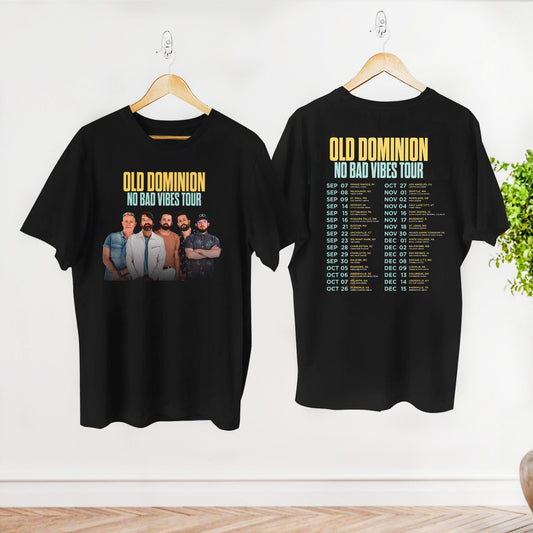 Vintage Old Dominion Band T-Shirt, Old Dominion No Bad Vibes Tour 2023 Shirt