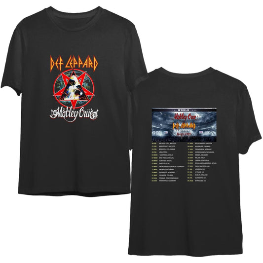 Diamond Star Halos The Dirt Tour, The World Tour 2023 Motley C r u e X Def Le p p a r d T-Shirt, Country Music Tee Shirt