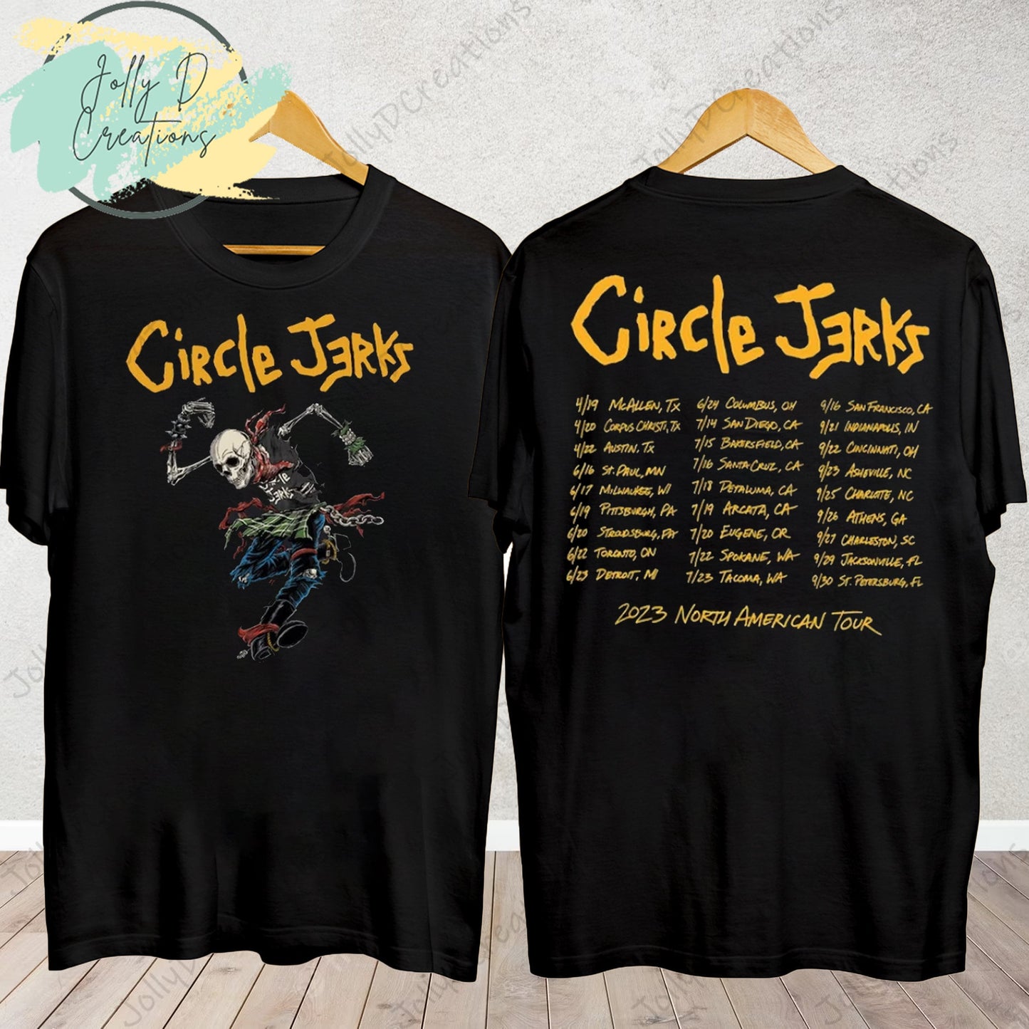 Circle Jerks 2023 North American Tour T-Shirt, Circle Jerks Tour 2023 T-Shirt, 2023 Music Tour Shirt, Tour Shirt