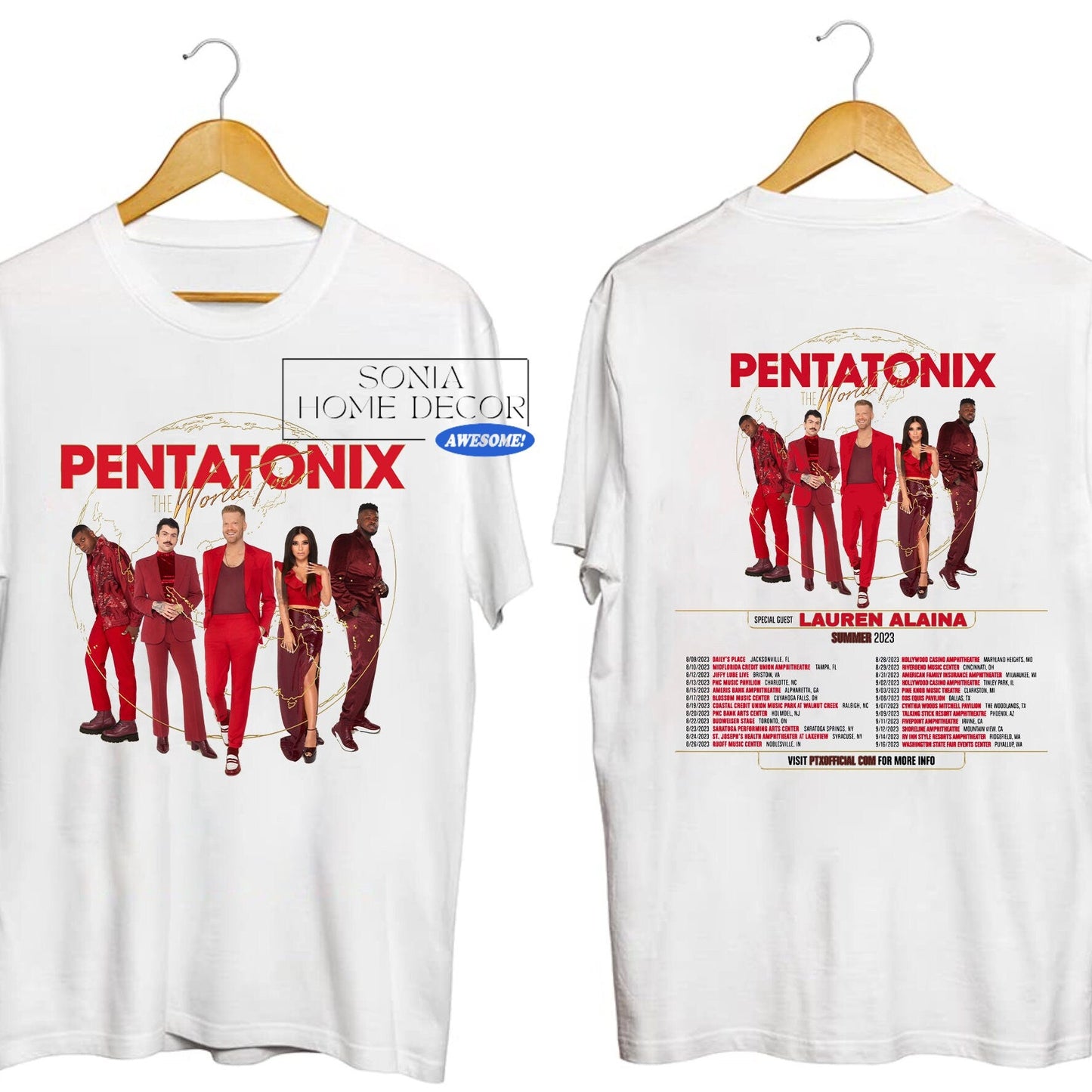 Pentatonix The World Tour Summer 2023 2Sides Shirt