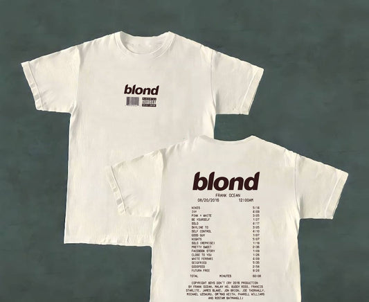 Blond tracklist Shirt, Frank Rapper T shirt, Tour Shirt
