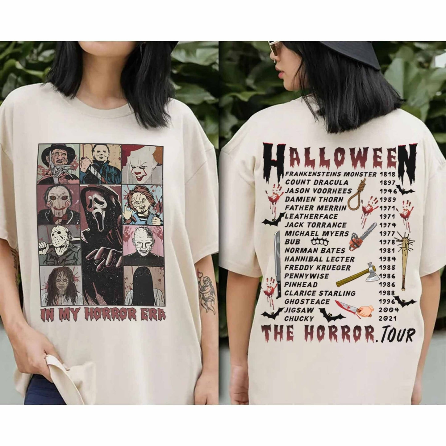 Halloween In My Horror Era Shirt, Halloween Characters The Horror Tour Shirt