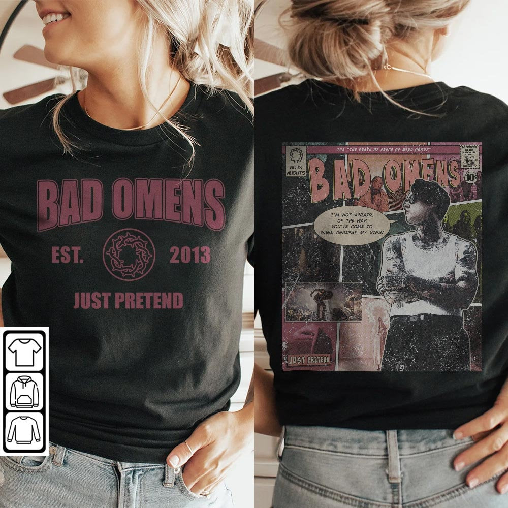 Bad Omens Comic Double Sided Shirt, 90S Vintage Merch Book Art The Death Of Peace Of Mind