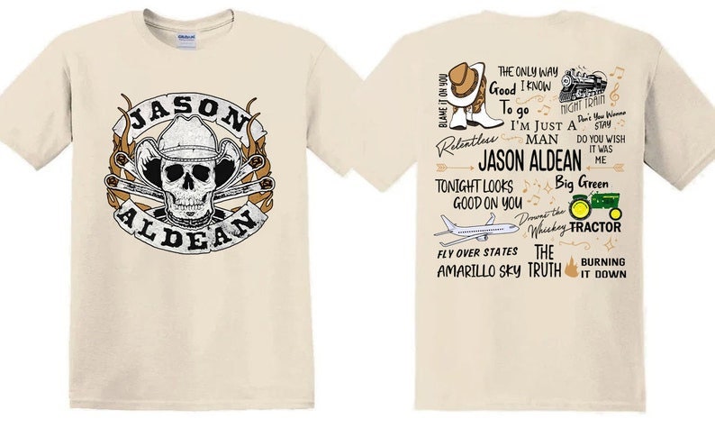 Jason Aldean Cowboys Skull Boots and Hat T-Shirt, Jason Aldean Album Tour 2023 Shirt