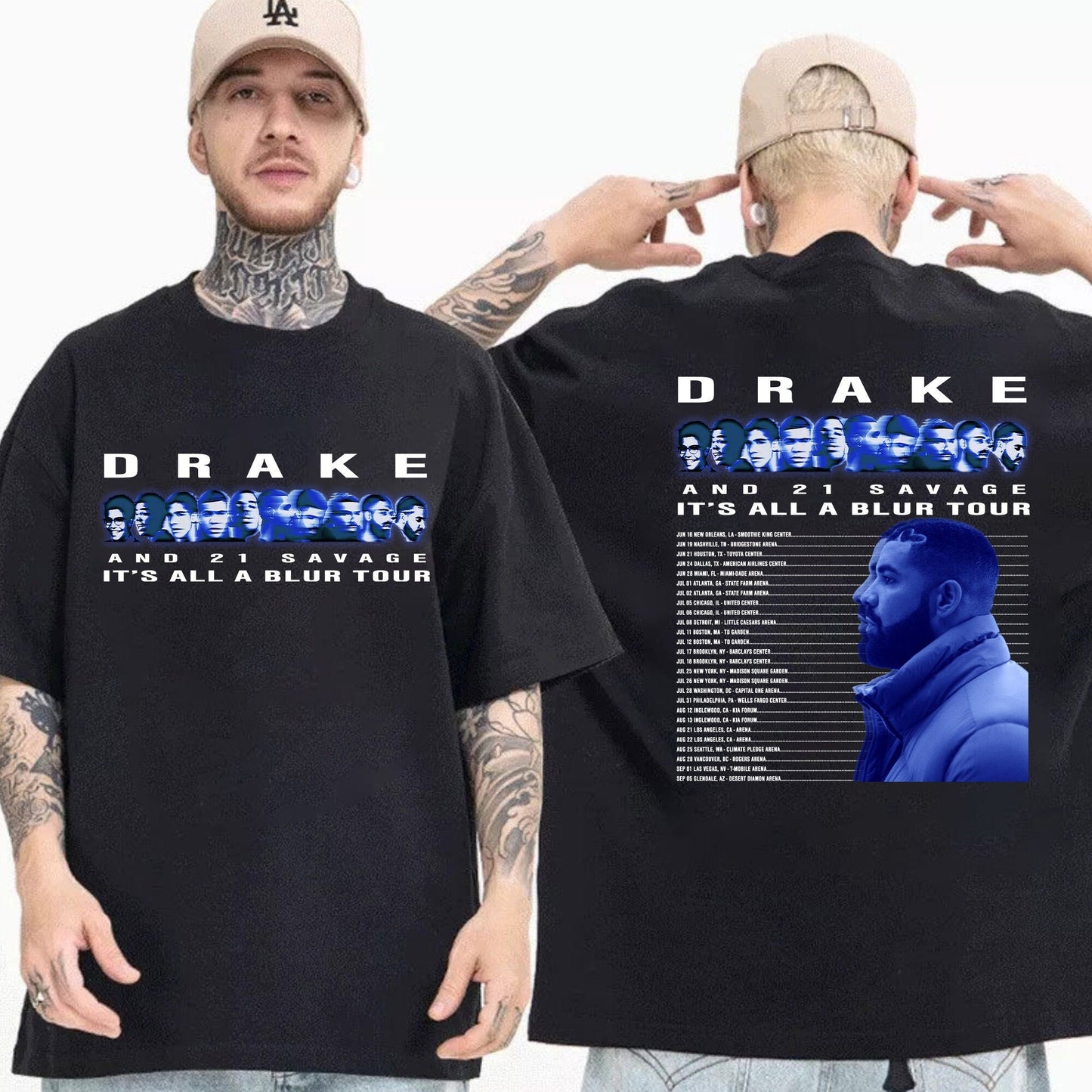 Drake and 21 Savage Its A Blur Tour Concert 2023 Shirt