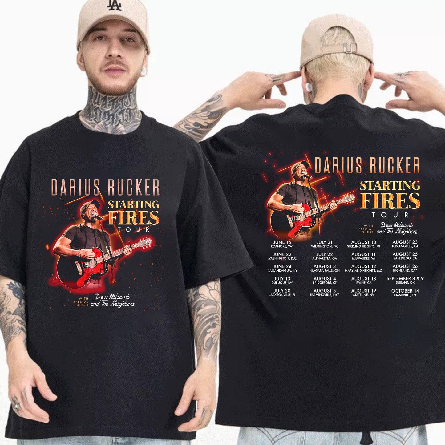 Darius Rucker Tour Concert 2023 Shirt, Starting Fires Tour 2023 Shirt
