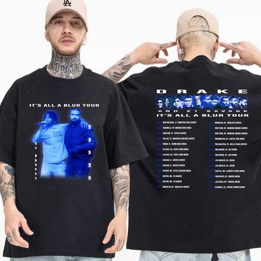 Drake 21 Savage Tour 2023 Shirt, Its A Blur Tour Shirt