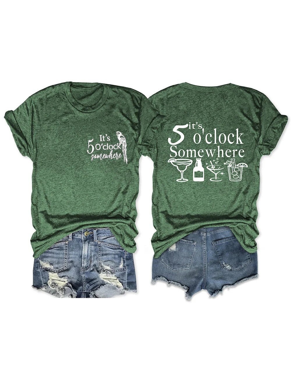 It's Five O'Clock Somewhere Print Shirt, JB Shirt with quote,Beach Lover Shirt