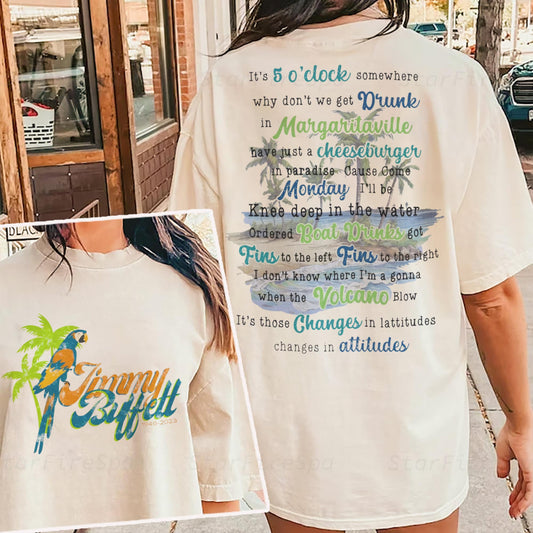 Jimmy Buffett With Lyrics Shirt, Parrothead