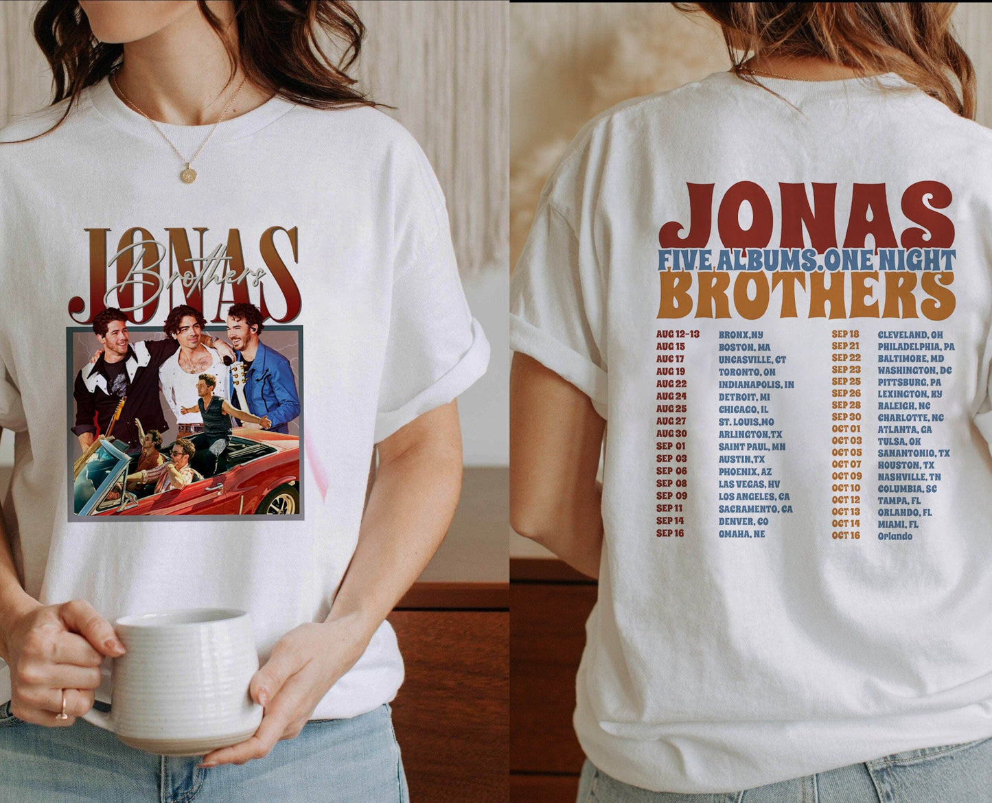 Jonas Brothers shirt, Five Albums One Night Tour Shirt,