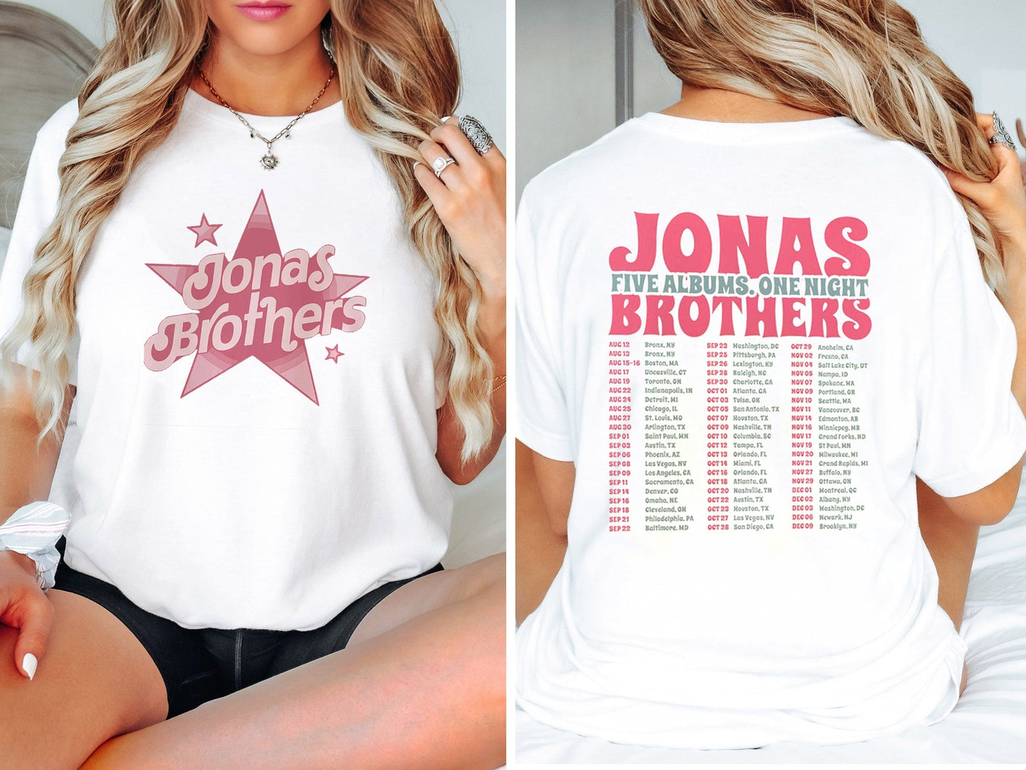 Jonas Brothers Shirt, Five Albums One Night World Tour Shirt Shirt