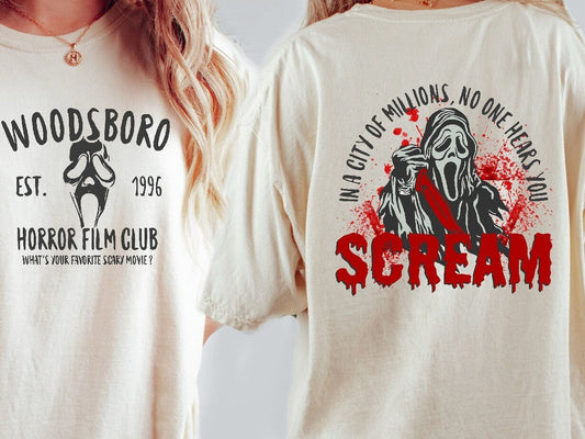 Scream Ghostface Horror Halloween 2 Sides Shirt, Halloween Party 2023 Shirt