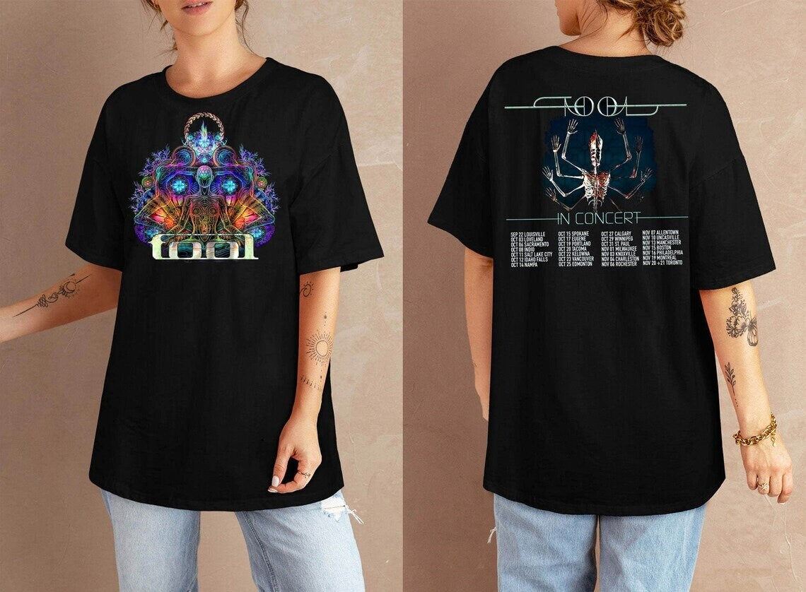 Tool World Tour 2023 2Sides Shirt, Rock Metal Black shirt, Tool Rock Band Shirt