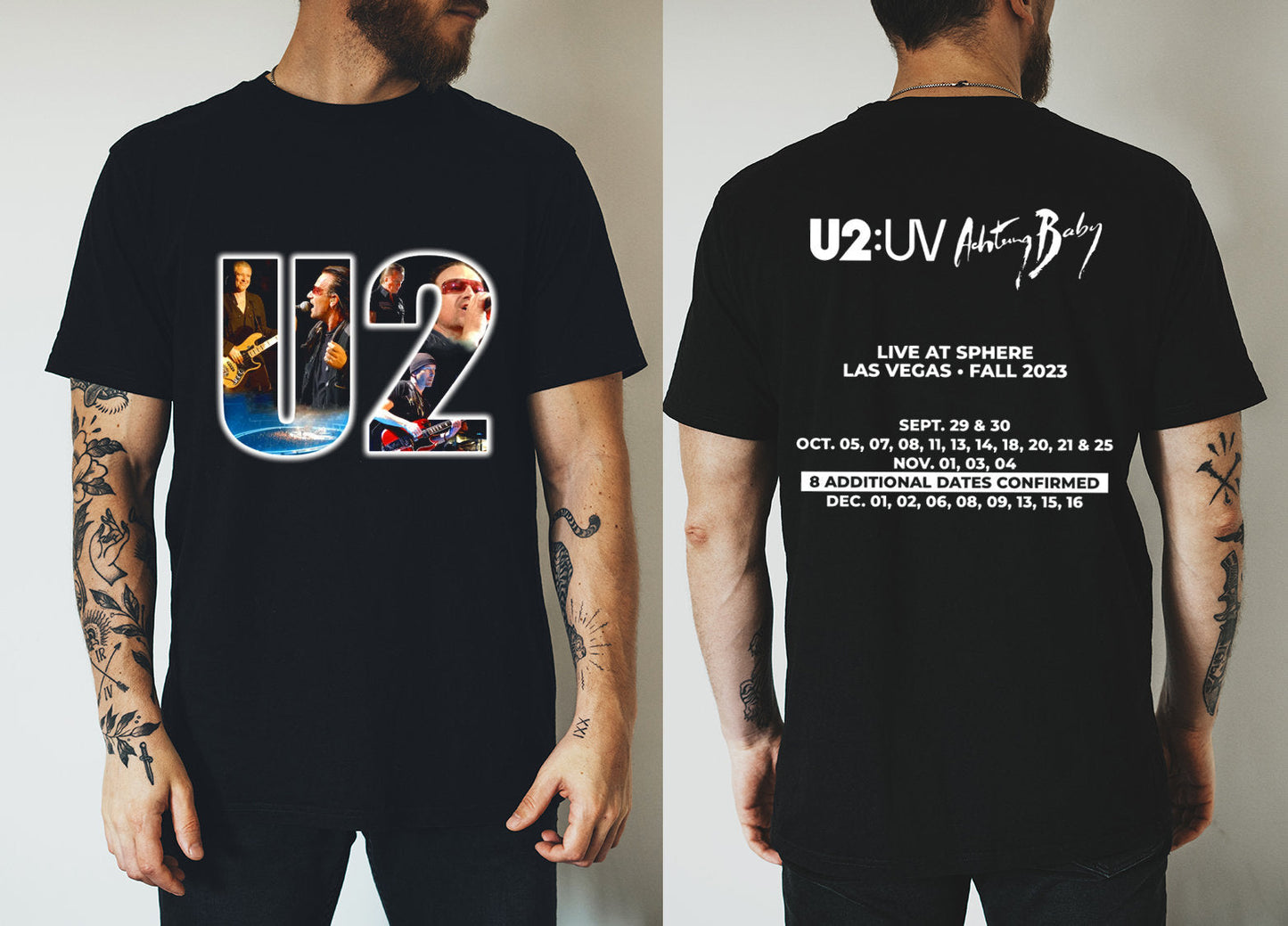 Graphic U2 Band Tour 2023 Shirt, Achtung Baby Live At Sphere U2 Band Shirt