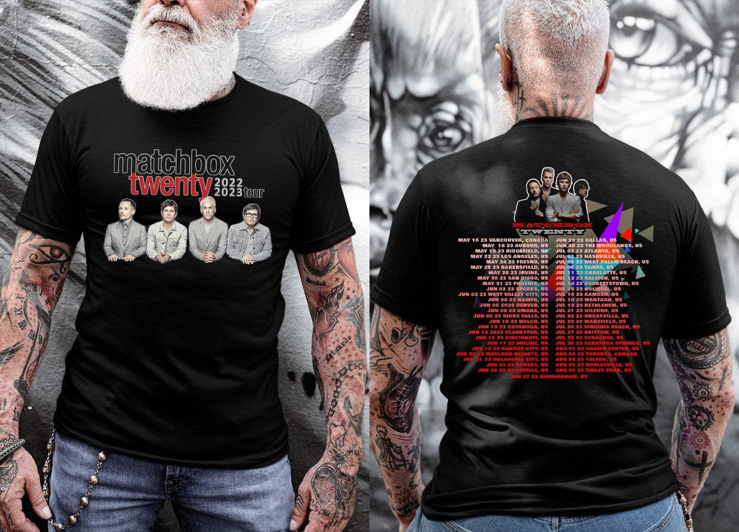 Tour 2023 Matchbox 20 Band Slow Dream Shirt/MB20 Band Graphic Shirt