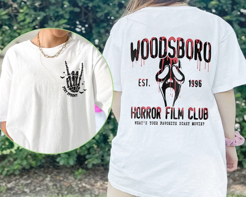 Halloween Woodsboro Horror Film Club Shirt, Horror Film Club, Woodsboro Scream, Scream Ghost Shirt