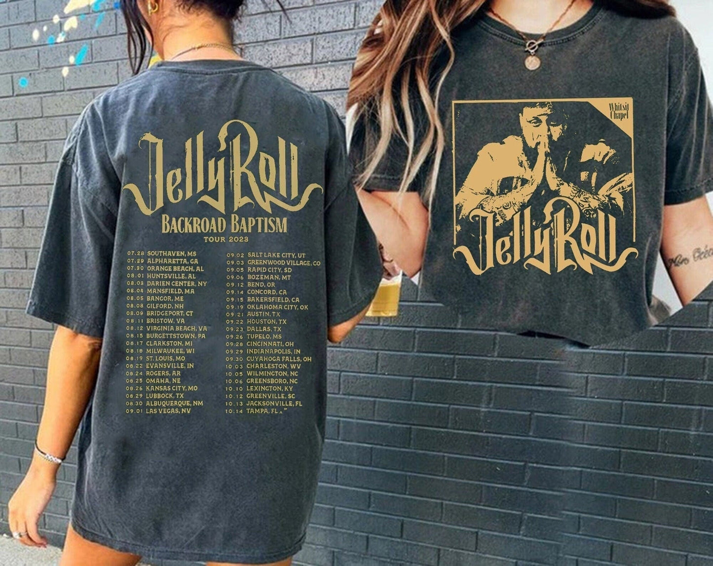 Jelly Roll 2023 Tour Shirt, Jelly Roll Backroad Baptism 2023 Tour T Shirt
