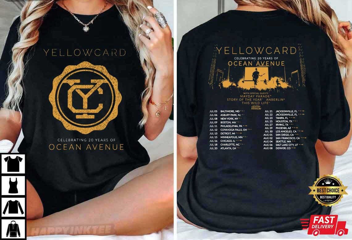 Yellow Card Rock Band 2023 Tour Fan Gift T Shirt, 2023 Tour T Shirt