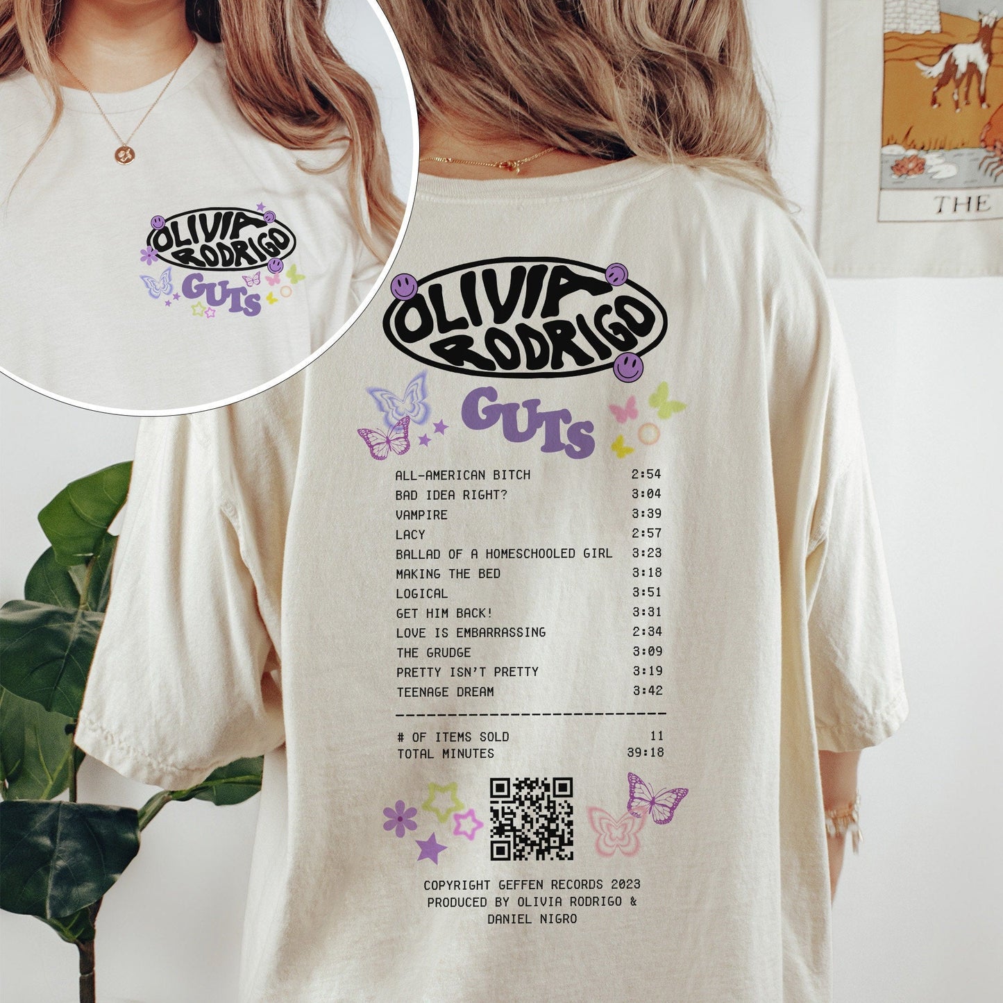 Olivia Rodrigo Guts Double Sided Shirt