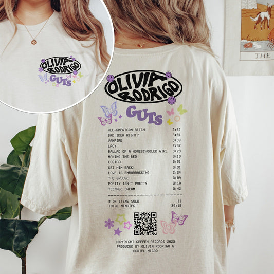 Olivia Rodrigo Guts Double Sided Shirt